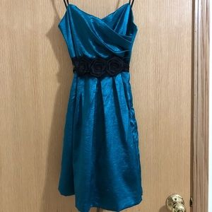 City Triangles strapless teal dress